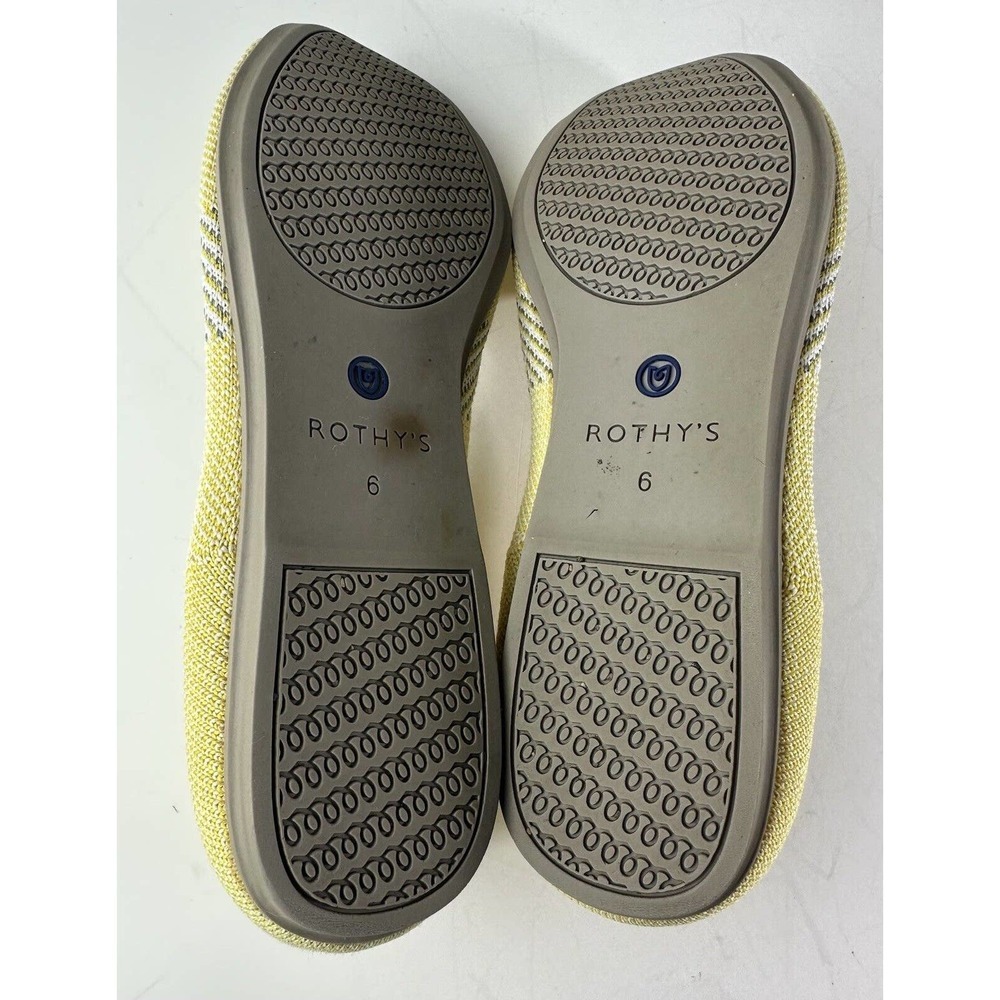 Rothy's Round Toe The Flat Ballet Slip On Knit Shoes Sunshine Yellow Women's 6 - Picture 9 of 11